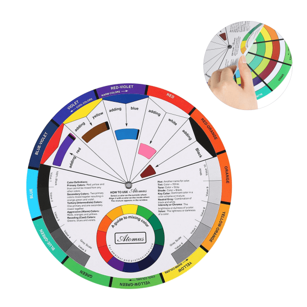 TIMH Professional Mix Guide Pyöreä tatuointi Kynsipigmentti Väri Wheel Paperikorttitarvikkeet