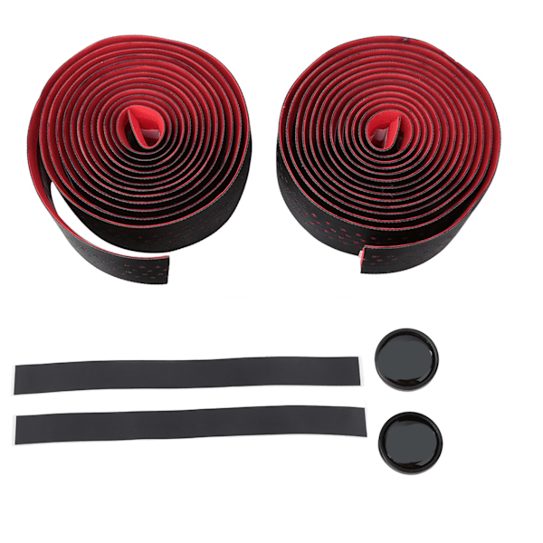 Soft Breathable Red PU Road Bike Handlebar Tape, Anti-skid Mountain Bicycle Handle Bar Wrap