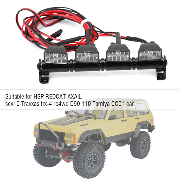 4 LED-valaisimen kattovalot Lamppu Tarvikeosa Axial scx10 Traxxas trx‑4 RC-autolle (Valkoinen)