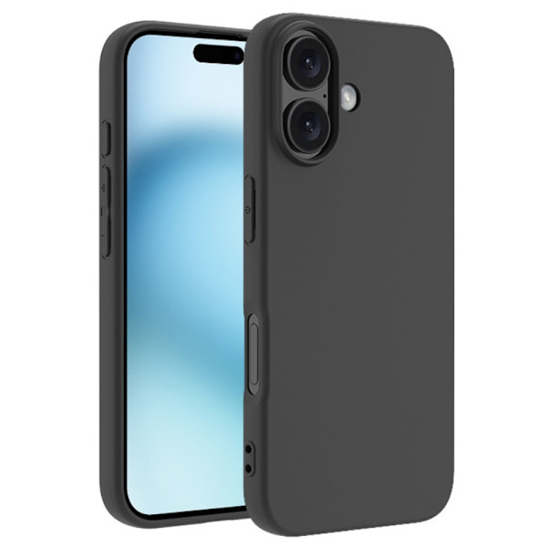 【BEMS】Compatible with iPhone 16 Matte Black Ultra-Thin TPU Case Svart black