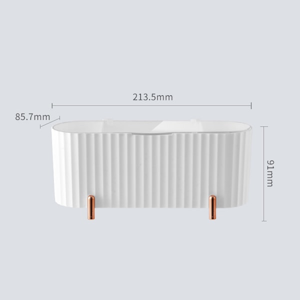 Kosmetikförvaringslåda med Transparent Lock, Dammsäker, Avdelare, PP PS Flexibla Avdelare, Hudvårdsorganisator, Vit