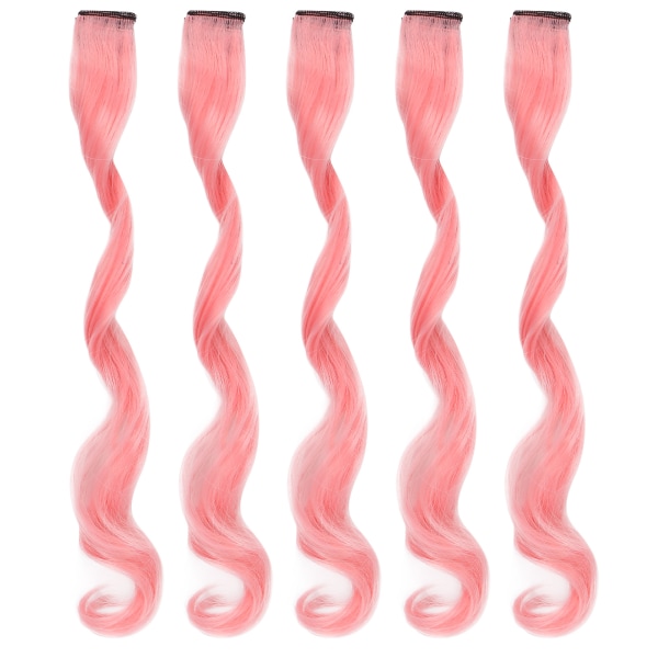 5 stk klip i hårstykke farvet hårstykke klip hårforlænger hårstykke til Cosplay PartySakura Pink
