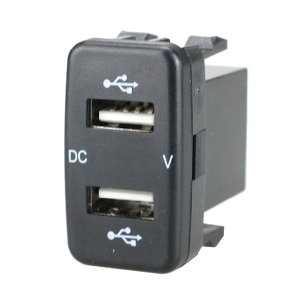 4,2A Biloplader Effektiv opladning Adapter med dobbelte USB-porte med 0,6 m linjeskift til Toyota-modeller Grøn