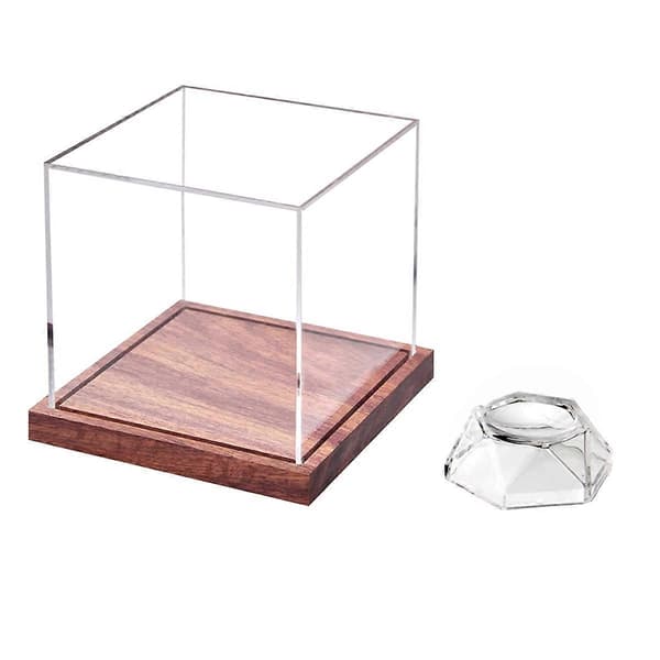 【BEMS】Akryl Golfbold Vitrine Kompatibel med Opbevaringsboks Displaystativ Kompatibel med Baseball Samlinger Enkel Transparent
