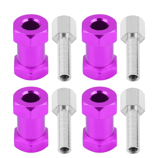 4 kpl 12 mm RC kuusiokolopyörän navan metalliadapteria D90 AX10 CC01 SCX10 F350 -kiipeilijälle (20 mm violetti)