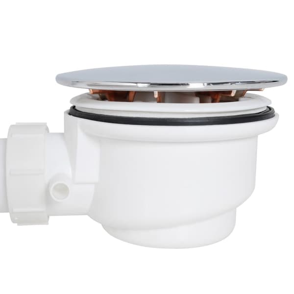 【BEMS】vidaXL Afløbsventil med hurtig dræning og fleksibel slange hvid Vit white