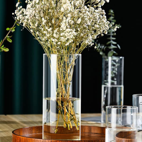 【BEMS】Acrylic Cylindrical Vases, Plastic Cylindrical Flower Vases, Compatible with Wedding Table Decorations, Home Decor, Office Decorations