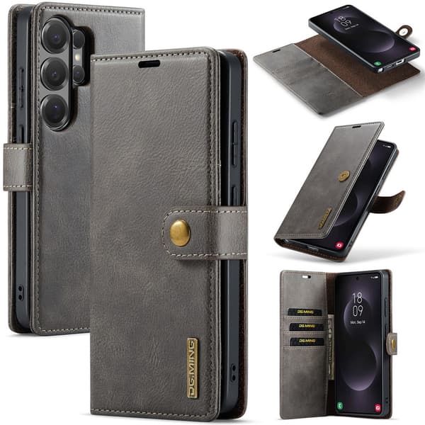 DG MING 2-i-1 Magnet Pung Etui Kompatibel med Samsung Galaxy S26 Ultra grå grå gray