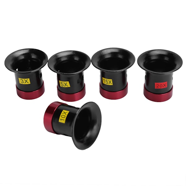 5-pack Förstoringsglas i Aluminiumlegering för Urmakare, Glaslins Förstoringsglas Loupe Tillbehör