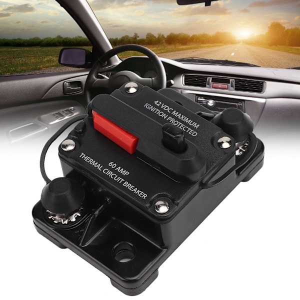 12V 30A/40A/60A Bilstereo Audio Återställbar Inline Säkring Självåterställande Säkring (60A)