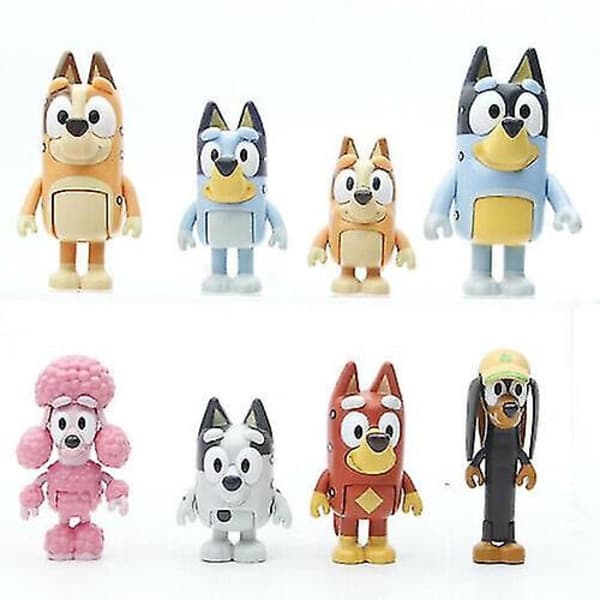 12 st Bluey Familj och vänner Actionfigurer Modellleksak Set Barn Present