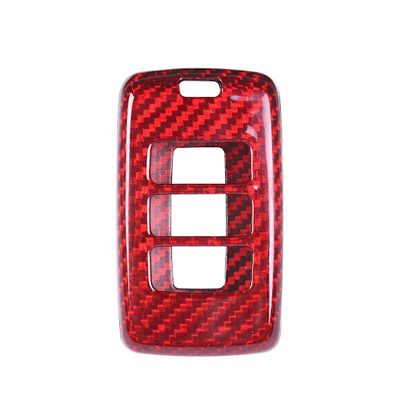 Carbon Fiber Key Shell Case Cover Trim Biltillbehör Röd Passar för Jaguar E PACE
