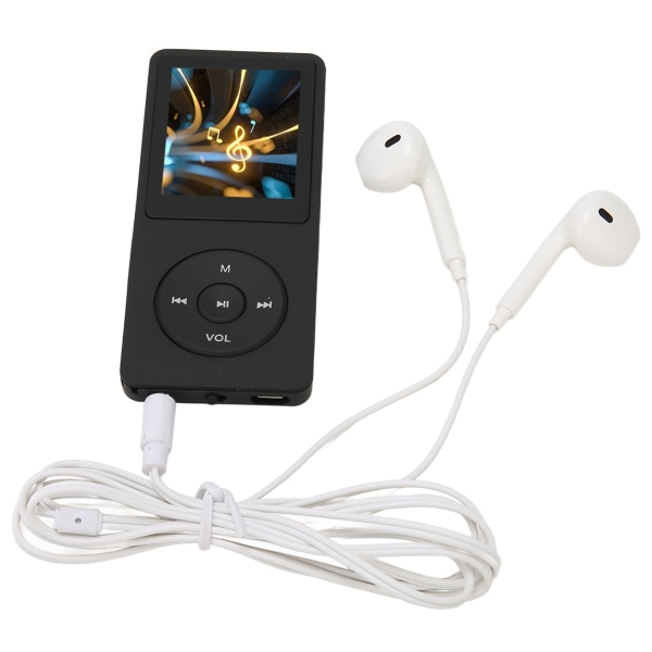 TIMH MP3 MP4-spelare 1,8 tums skärm 8 GB minne 64 GB expanderbar 30 timmars uppspelning Multi sportmusikspelare svart