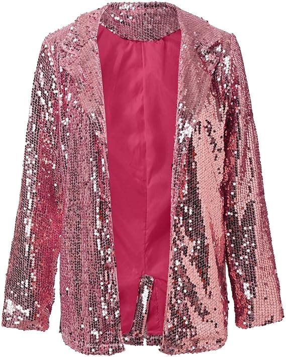 Damkavaj, Lätt, Långärmad, Enkelknapp, Smal kavaj Rosa Pink M
