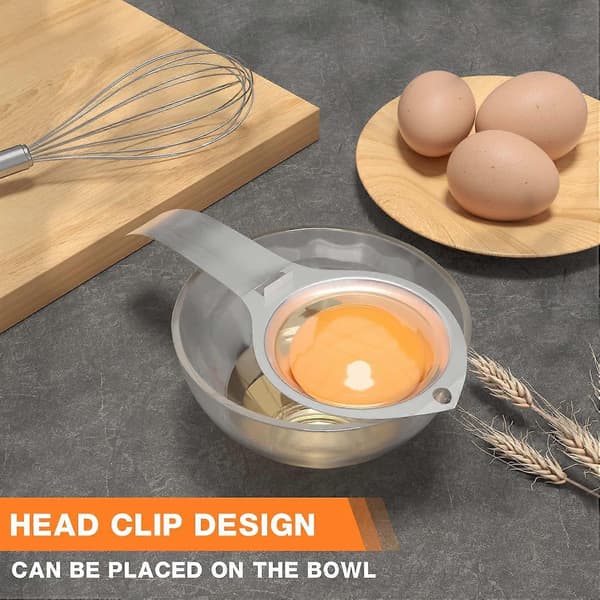 Eggseparator Eggsil i rustfritt stål Eggeplommeseperator Kjøkkenredskap Matlagings-/bakeredskap Eggeekstraktor