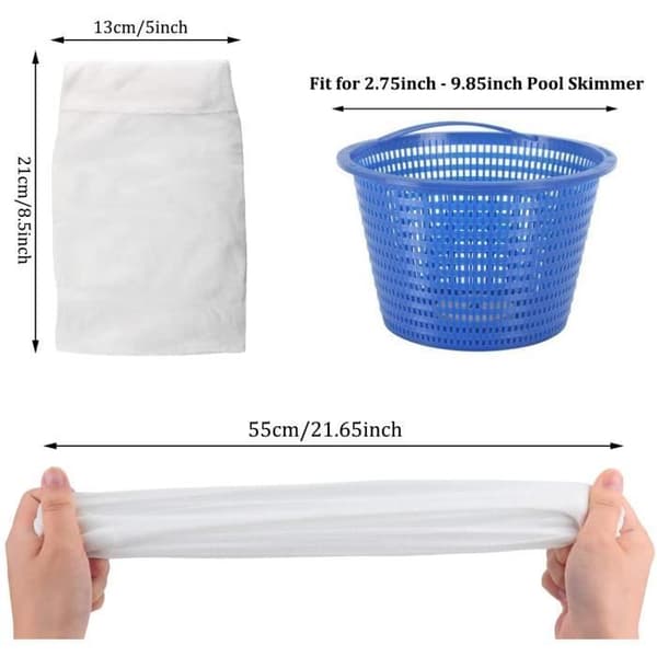 【BEMS】20 stk. bassengskimmerstrømper, elastiske nylonfiltre, kan fange blader