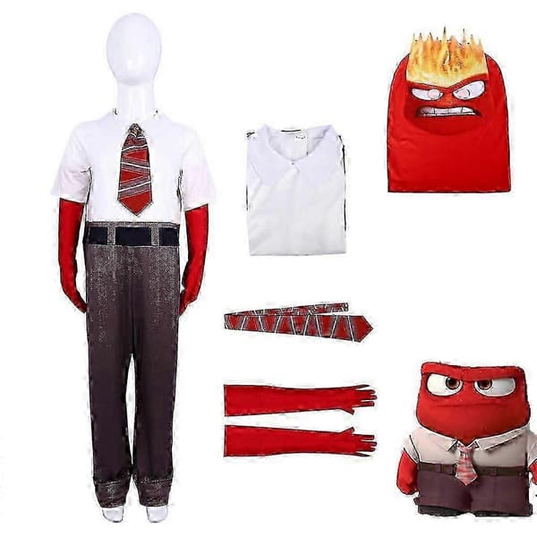Inside Out 2 Cosplay Kostym Fest Maskeraddräkt Set Jumpsuit Bodysuit Anger 110