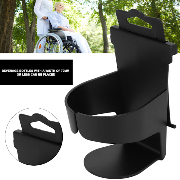 Universal Vannflaskekoppholder for Rullestol og Mobilitetsrullator for Eldre