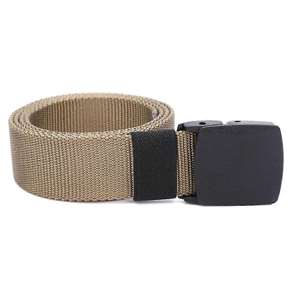 Utomhus Taktisk Herr Midjebälte Nylon Canvasrem Midjeband Med Plastspänne khaki 110cm