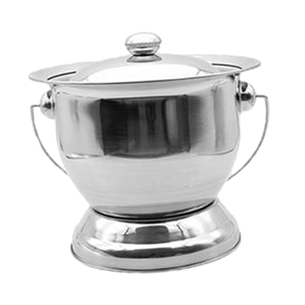 Bärbar potta, robust spottkopp med lock Kompatibel med sovrum, kvinna, man, silver Silver