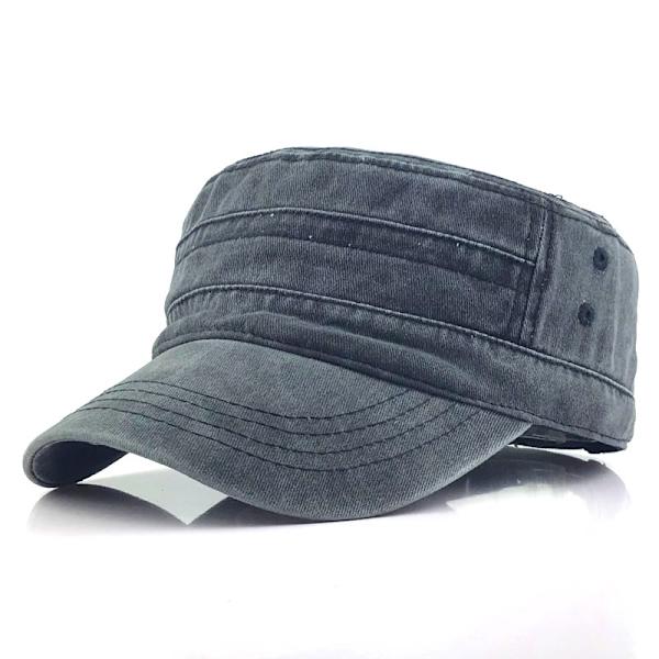 【BEMS】Washed Cotton Military Cap, Cadet Cap, Unique Vintage Design (JS)
