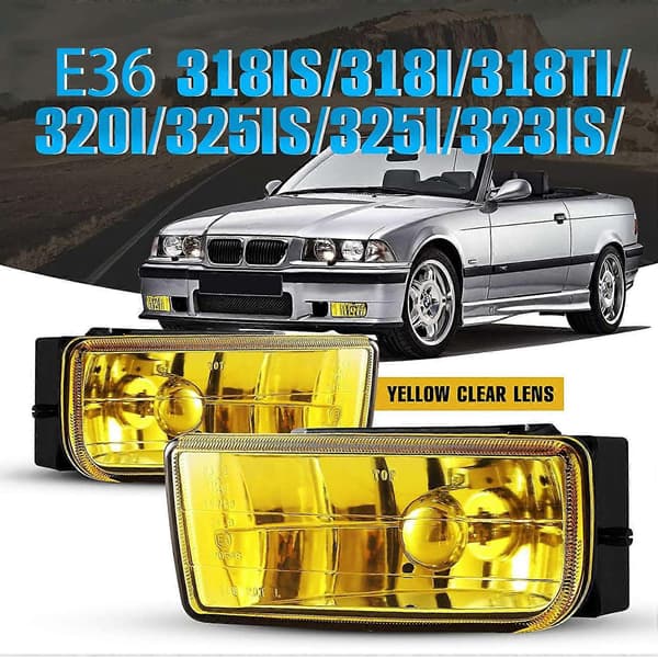 E36 Tåkelys Kompatibel med -BMW M3 (E36) 3-serie 1992-1999 Tåkelys erstatningsenhet 1 par (gul)[BEMS]