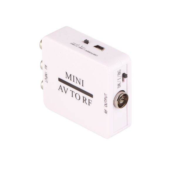 AV till RF Converter Box TV Signal Switcher RF 67,25Mhz 61,25Mhz AV till RF++