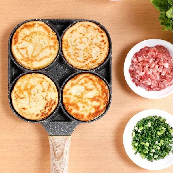 【BEMS】Frying Pan Compatible with Pancakes, Eggs, Blinis, 4 Compartments
