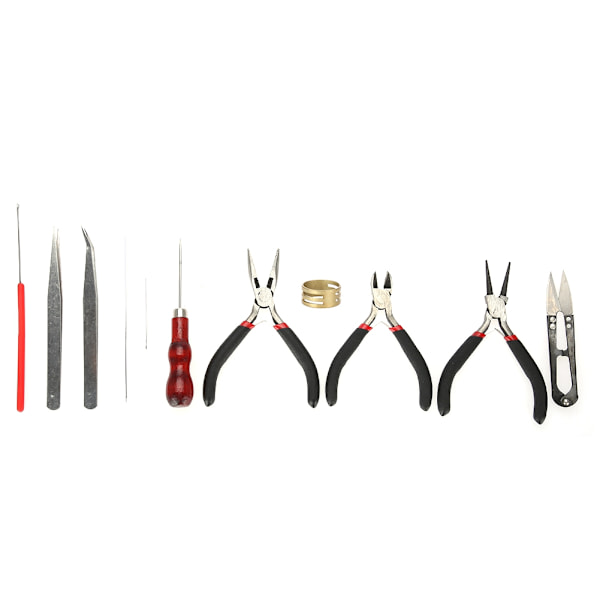 11-dels DIY Smyckesverktygsset Tänger Pincetter Ring Virknål Kit Tillbehör