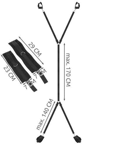 Hånd- og fodlænker til sengen - BDSM Bondage Black black