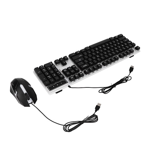 104 Tangenter Tangentbord Mus Set Bakgrundsbelysning USB Färgglatt Ergonomiskt Stabilt Bakgrundsbelyst Tangentbord Mus Combo