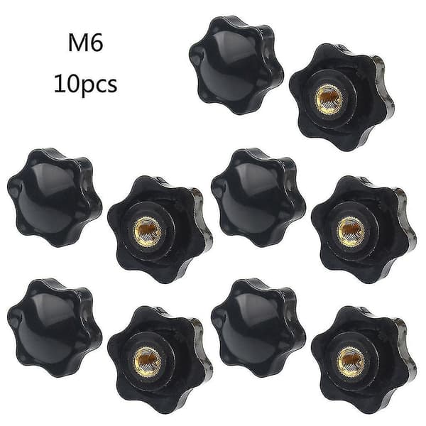 10 stk M5/m6/m8/m10 Innvendig Gjenge Sekskanthode Klemskrue Knott Vingmutter M6 (5 gjennomgående hull + 5 blindhull) M6