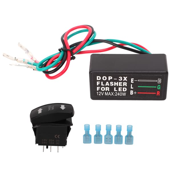 【BEMS】Blinkersvippströmbrytare LED-vippströmbrytare Blinkerbyte Kompatibel med ATV UTV RV Motorcykelbåt 12V