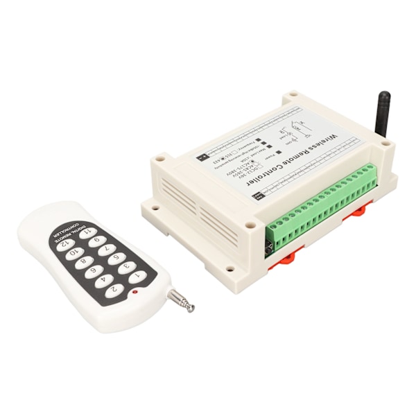 Relä Fjärrkontroll Switch AC175‑380V 12 Kanaler 12 Knappar RF Trådlös Fjärrkontroll Switch för Lampor