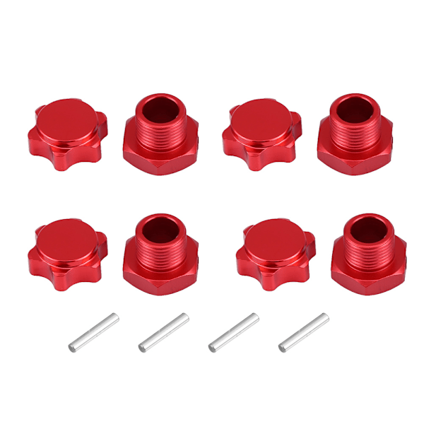 17mm Pyörän Hex-napojen sovittimen mutterit pölynkestävällä suojalla HSP HOBAO TEAM C 1/8 RC-autolle (Punainen)