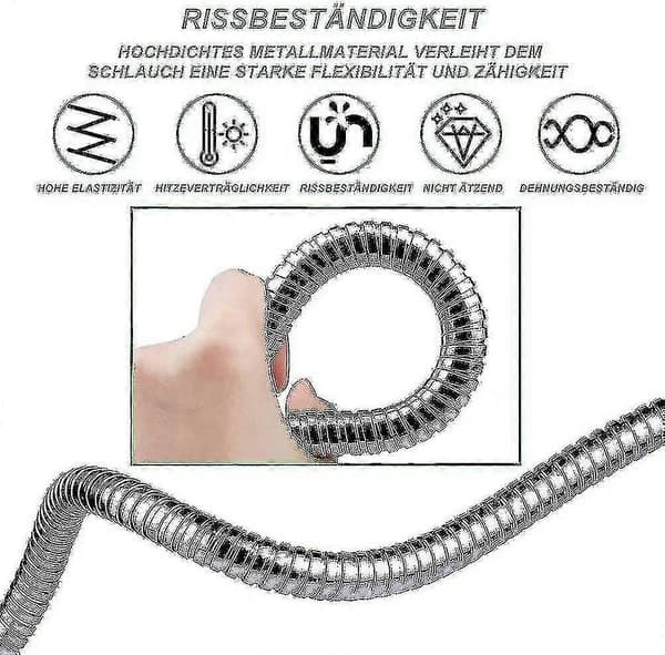 Dusjslange (150 cm) Dusjslanger i rustfritt stål-look Dusjslange Dusj
