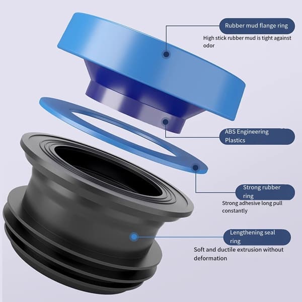 【BEMS】Elevating Double Layer Odor Protection Flange Rings Compatible with Toilets Daily Use