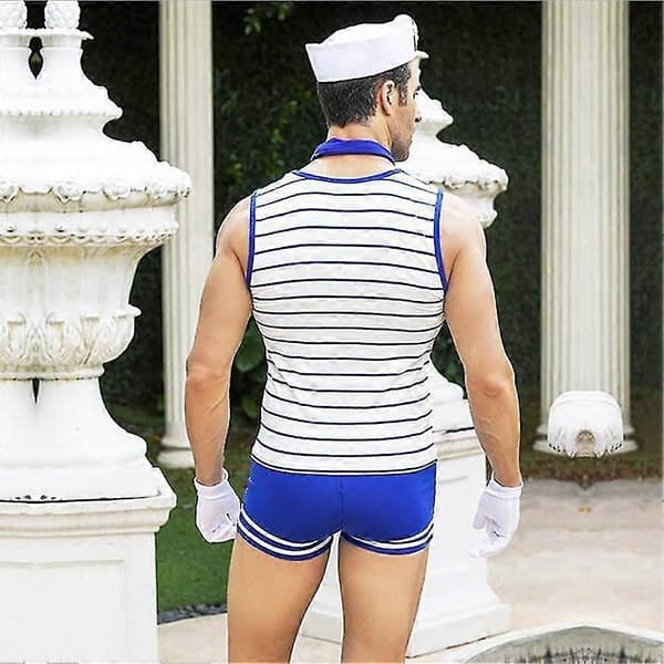 【BEMS】Mäns sjömansfestdräkt Cosplay Rollspelsoutfit Underkläder (1 set) Blå