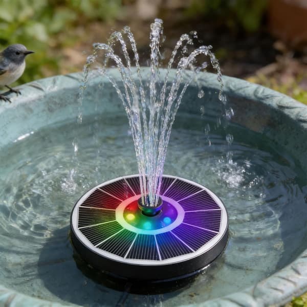 RGB farveskiftende springvand med automatisk vandcirkulation til have og terrasse
