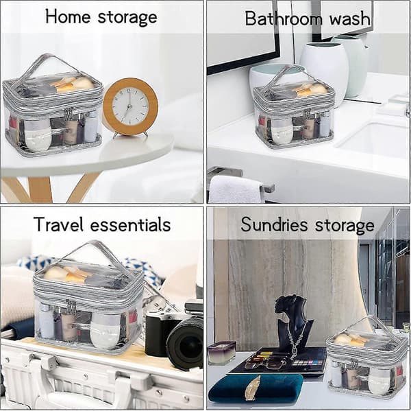 Makeuptaske Transparent, Stor Makeuptaske 15*15*22 Cm, Rejse-Makeuptaske