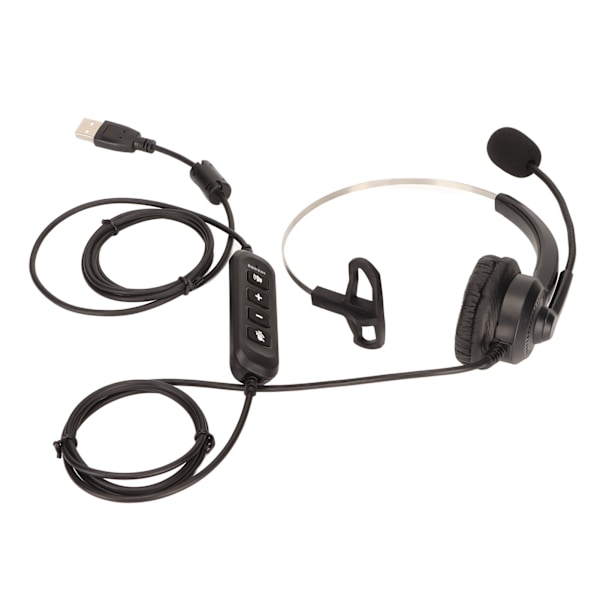USB Business Headset Støjreduktion Enkeltsidet Øretelefon Understøtter Opkald Højttaler Volumenjustering Mikrofon Lydløs