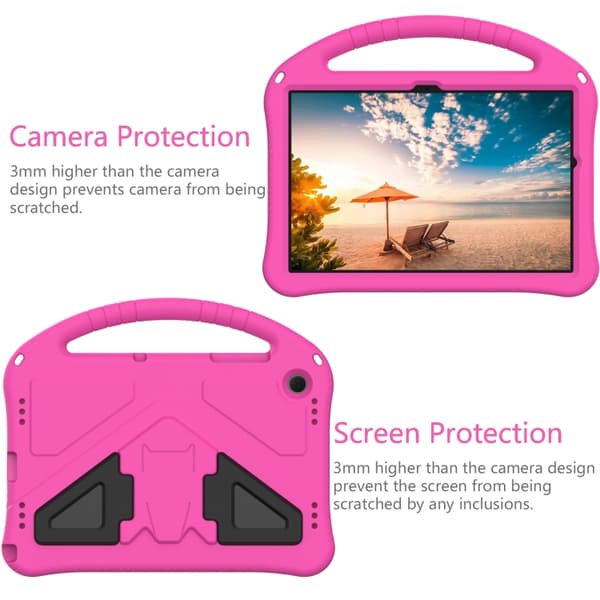 Samsung Galaxy Tab A9+ / A11+ EVA støtsikkert etui med holder Rosaröd