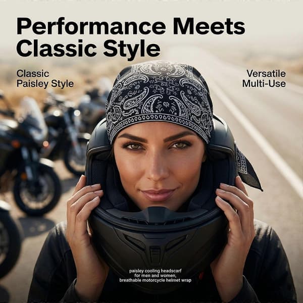 5-pack Paisley Durag Set för män omen - Elastisk turbanhatt Sporthuvudband Utomhus Biker Skull Cap