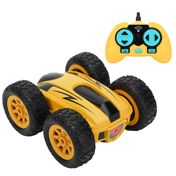 Mini Stunt 2.4G Hög Hastighet Tvåsidig 360 Grader Rotera Trådlös RC Bil Fyrahjulsdrift (gul)