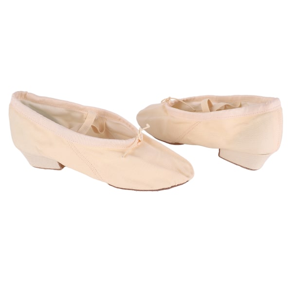 Balletsko Åndbare korte hæle Bløde såler Canvas balletdanssko til voksne Pink 38