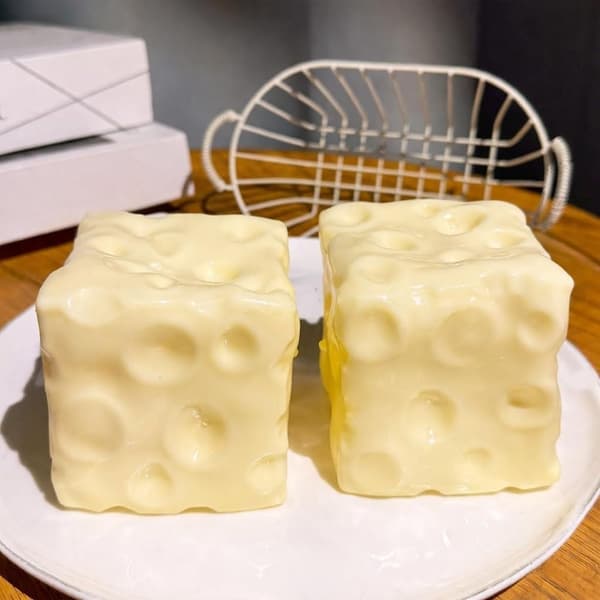 Kæmpe blød ost, ekstra blød ost, glad klembar ostetrykkugle, blød langsom-studs terning sensorisk stresslindring, afslapning... yellow