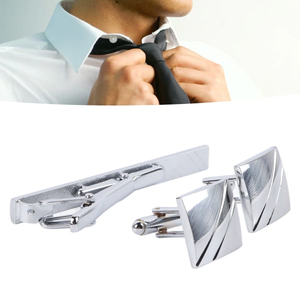 BEMS slips och manschettknappar Hållbara utsökta klassiska manschettknappar med slipsklämma set för män