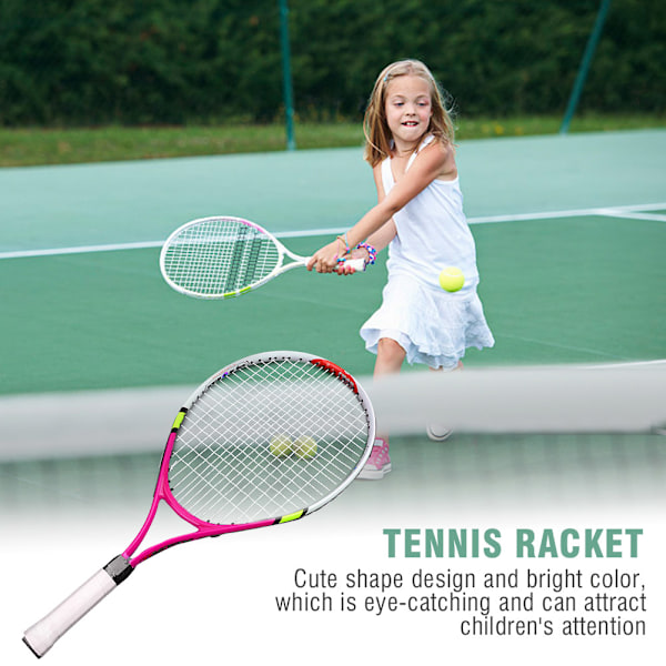 Slitesterk Tennisracket for Barn, Enkelt, Trening (Rose Red)