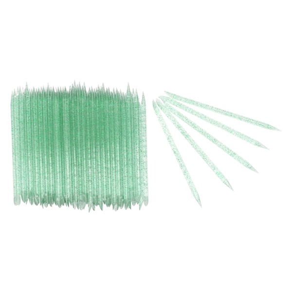 TIMH 100 stk Neglepleie Cuticle Pusher Dead Skin Removal Manikyr Pedikyr Cuticle Cleaning Sticks Green