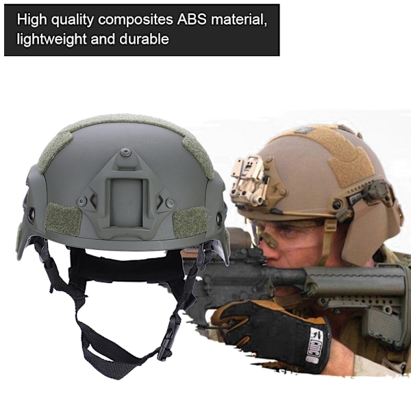 Hållbar komposit ABS justerbar hängande taktisk spelridning lättviktshjälm militärgrön